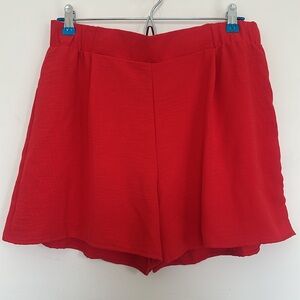 Flowy Red Lined Shorts